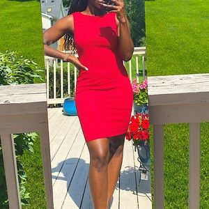 Formal Red Midi Dress